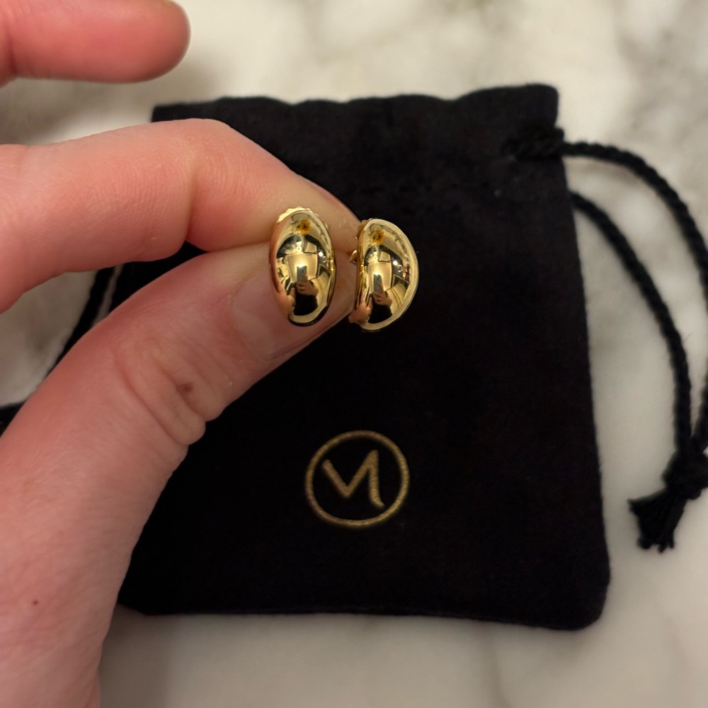 Mejuri Dome Huggies, Gold Vermeil